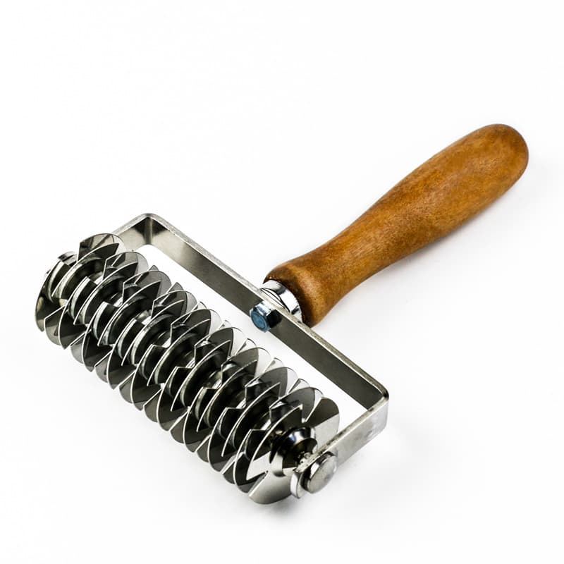Baking Tools Stainless Steel Wooden Handle Pizza Roller Knife Snack Hob Pizza Mesh Knife DIY Cheese