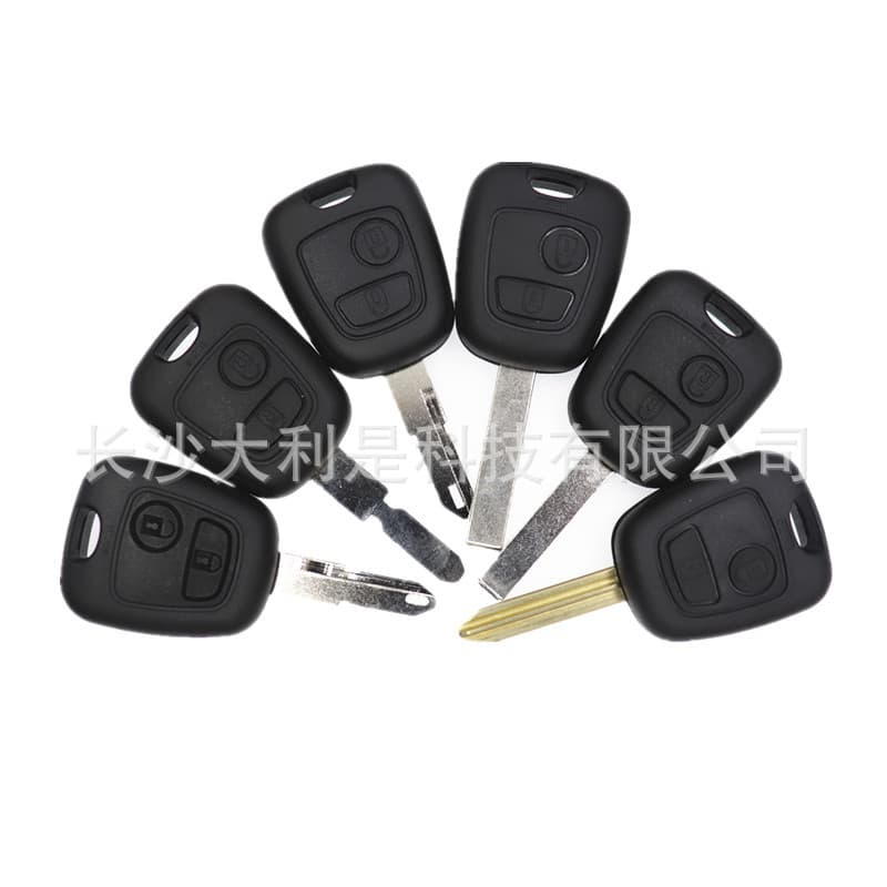 Key Replacement Shell for Peugeot 307 407 206 2-Button Straight with Blank Remote Car Case with Logo