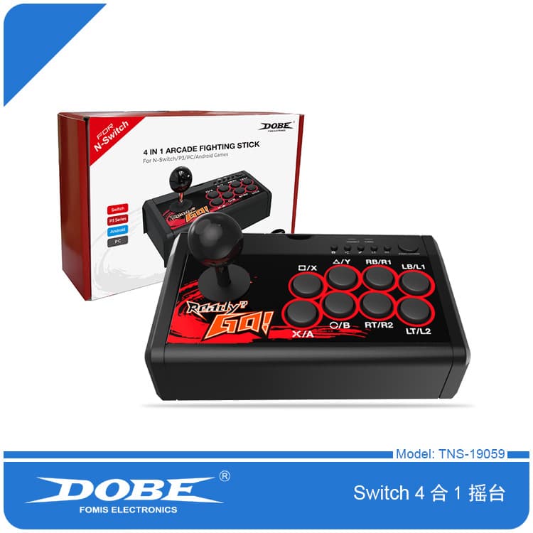 Switch Game Controller 4-in-1 Arcade Fighting Joystick Controller Supports PS3/PC/Android TNS-19059