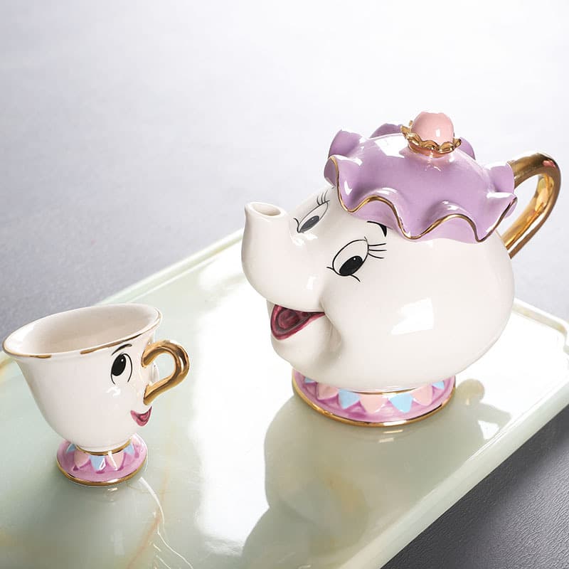 Japanese Beauty and the Beast Teapot Ceramic Gold-Plated Teapot Cup Mrs. Potts Chip Teapot Lady Batch