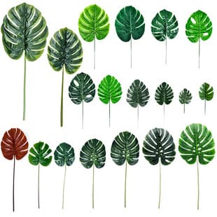 Artificial Monstera Leaves Fake Leaves Home Decoration Simulation Plant Wall Decor Glued Monstera Leaves