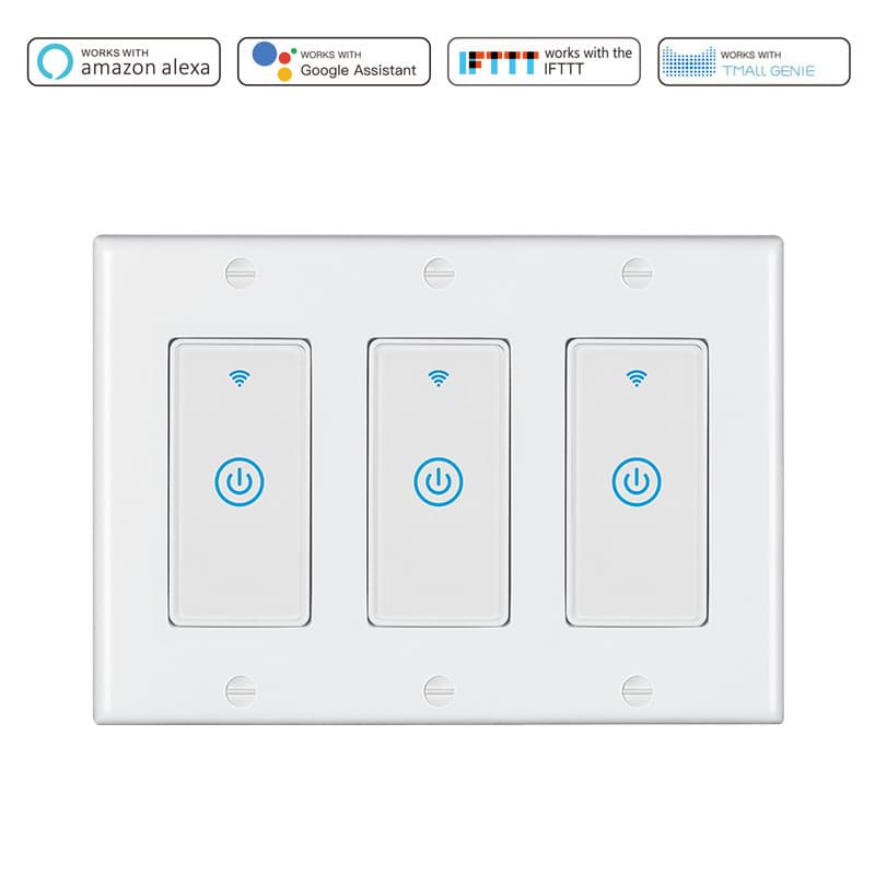 US standard smart wifi touch switch all the way triple switch wifi remote control voice audio control