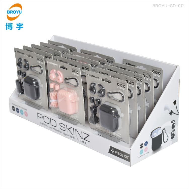 Folding Display Box Wholesale Wireless Bluetooth Earphone Case Paper Shelf Storage Mobile Phone Accessories Desktop Display Stand