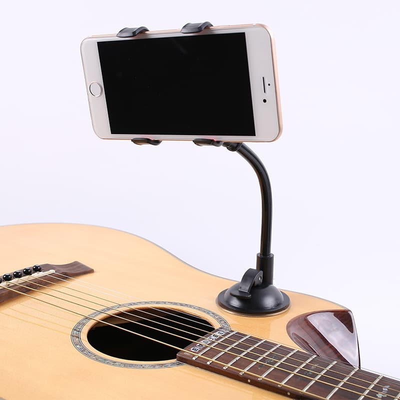Wholesale suction cup guitar phone stand black 360 rotating phone guitar music stand guitar phone stand