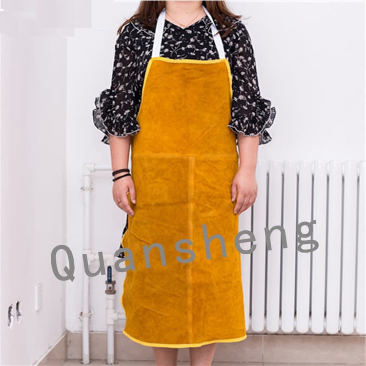Stock labor protection denim welding apron full-piece cowhide welding protective apron welder apron
