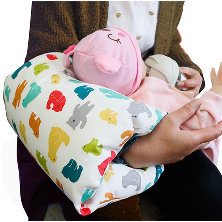 New Multi-Purpose Pure Cotton Baby Pillow, Nursing and Feeding Arm Pillow, with Removable Inner Pillow Core