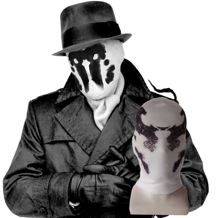 Halloween Watchman Observer Mask Cosplay Prop Marvel Horror Costume Headwear White Cotton Spandex Mask for Adults