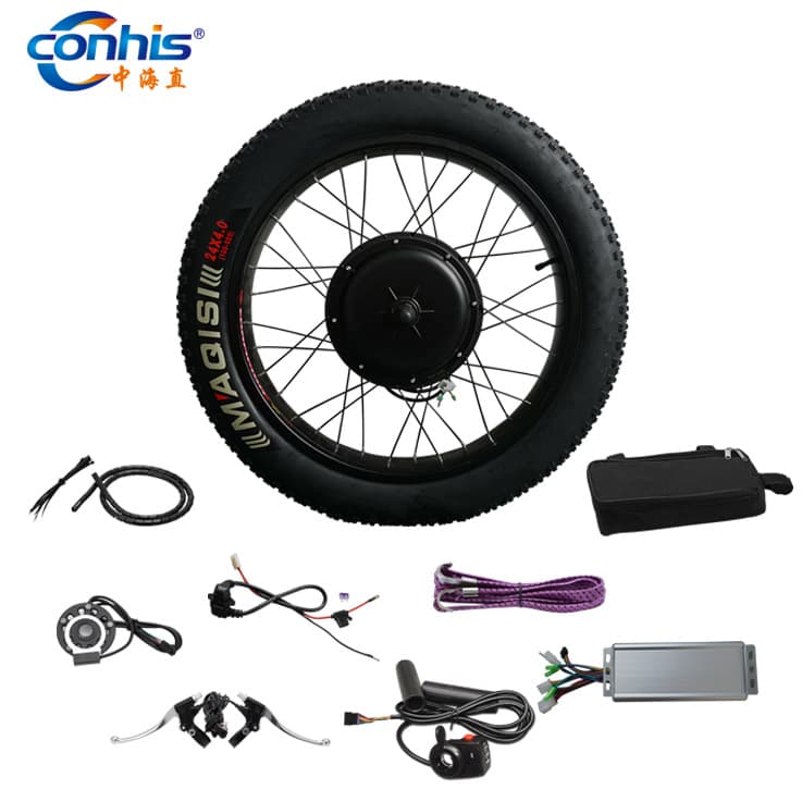 48V1500W factory direct sales bicycle modified electric vehicle snowmobile fat tire kit with inner and outer tires front and rear wheels