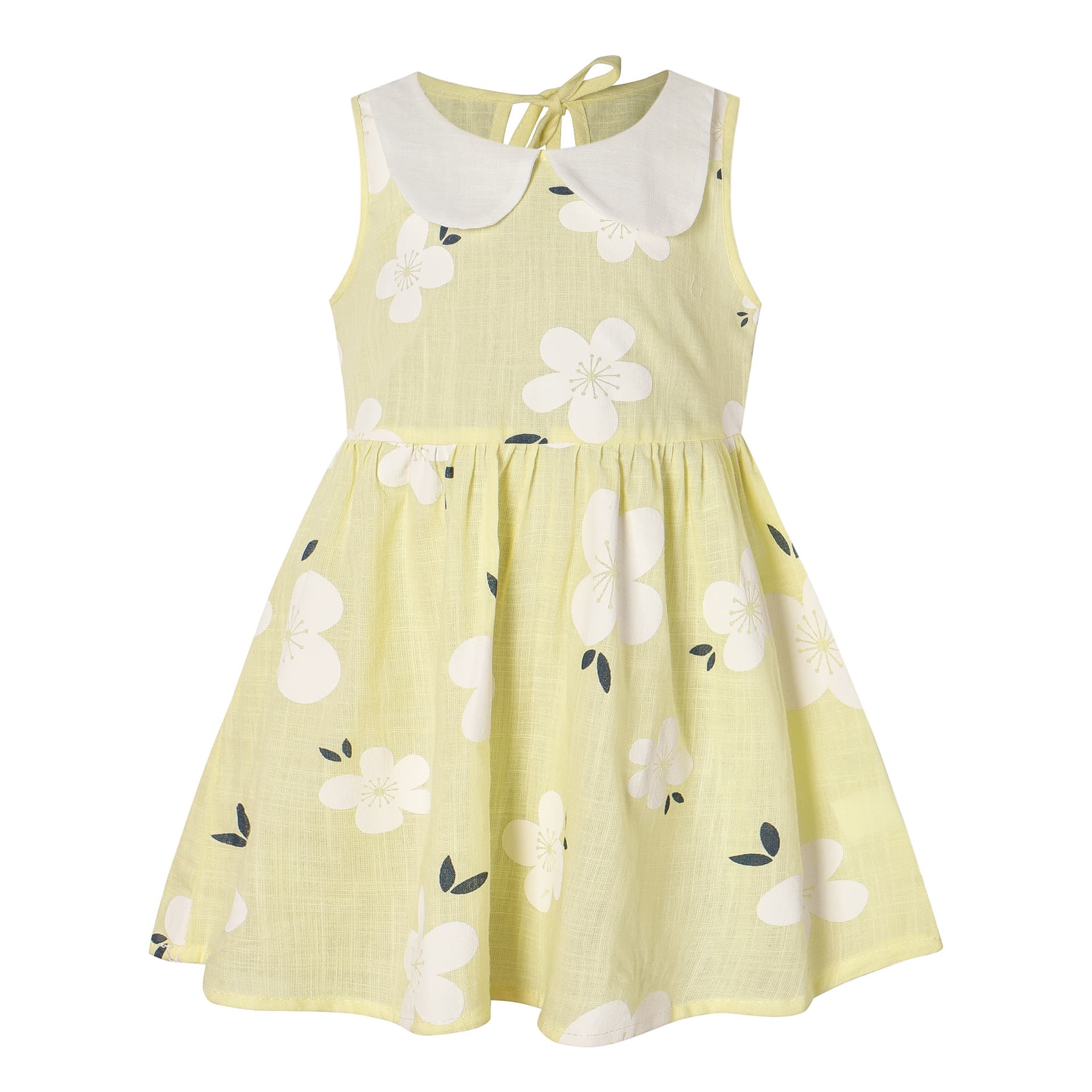 2026 Spring/Summer Girls Printed Korean Style Sleeveless Baby Doll Dress Cotton Linen Vest Dress Children Cute Princess Dress
