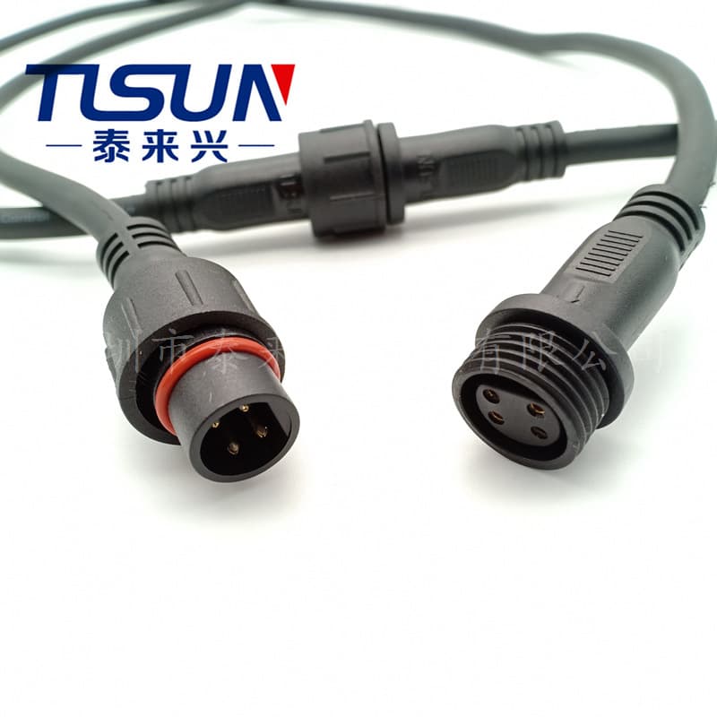 LED Waterproof Power Cord Outdoor Underwater with Waterproof Male and Female Plug Connected Power Cord Signal Cable