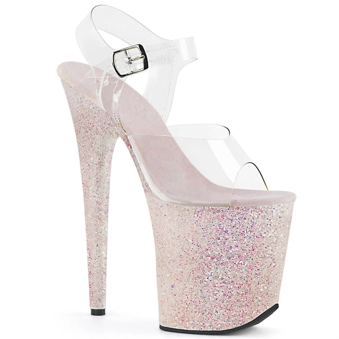 20cm Pink Glitter Platform Stiletto Heels / High Heel Pole Dance Model Runway Shoes