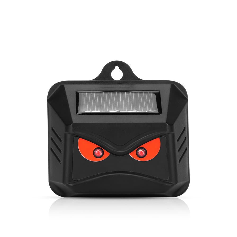 Customized red flashing solar-powered animal deterrent for wild boars, dogs, and cats; also suitable for bird control without infrared sensors.