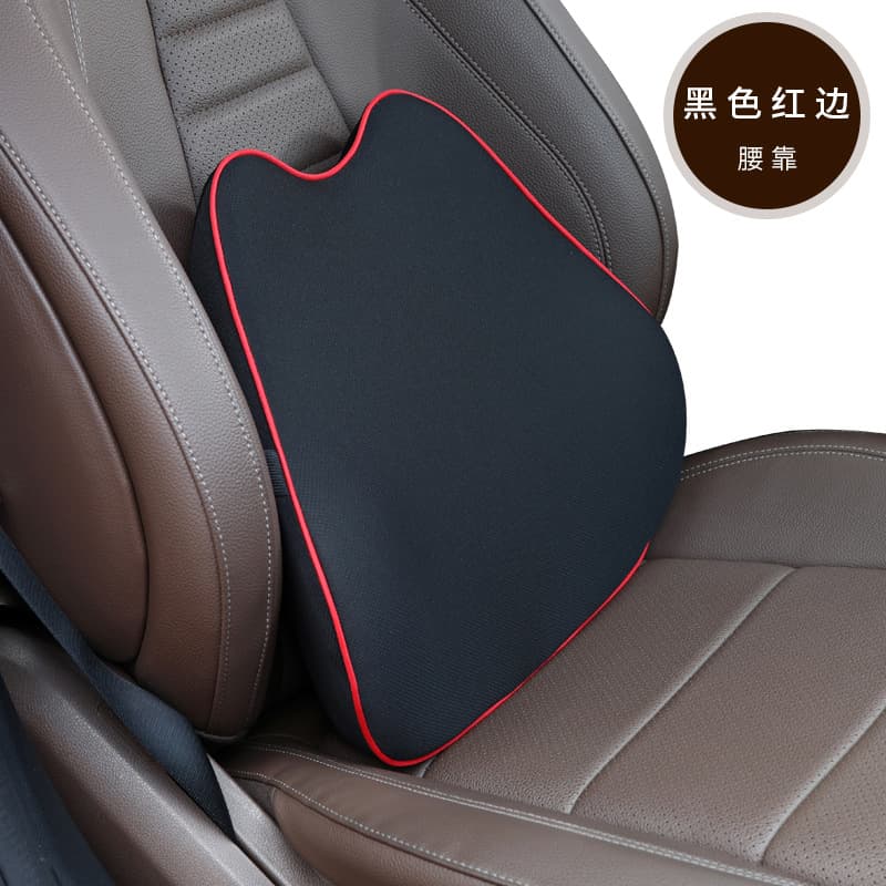 Car Seat Back Support Cushion Set Memory Cotton Lumbar Pillow Office Chair Backrest Waist Pillow Automobile Accessories