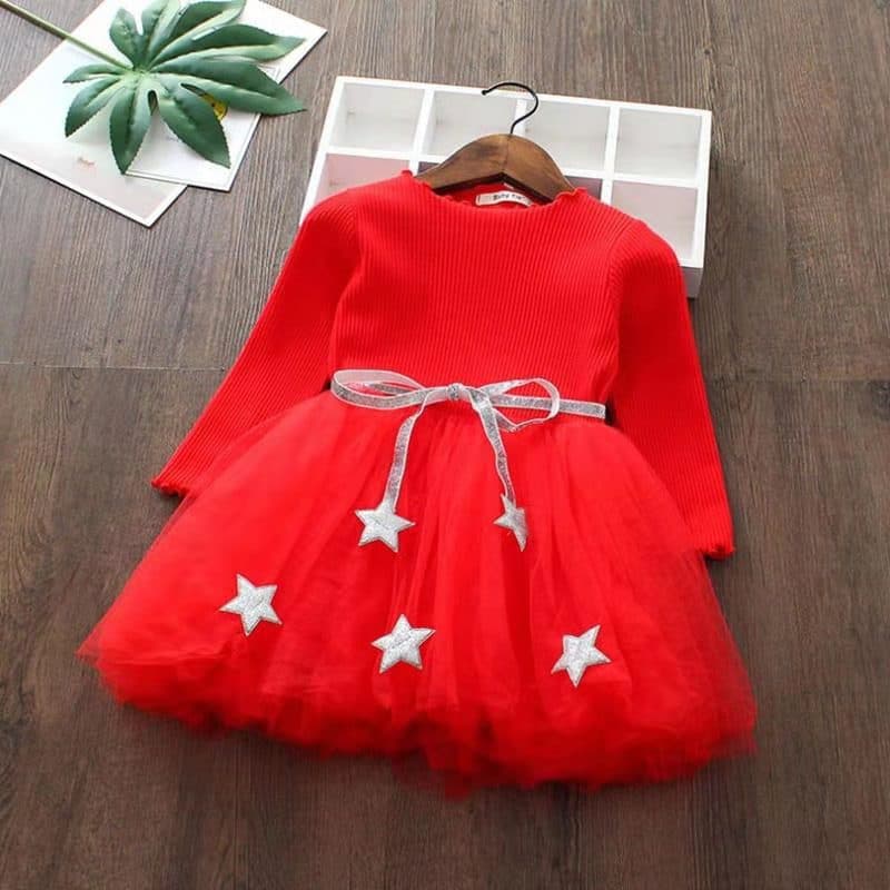 Korean Knitted Mesh Dress Butterfly Princess Dress Children's Holiday Gown Factory Direct
