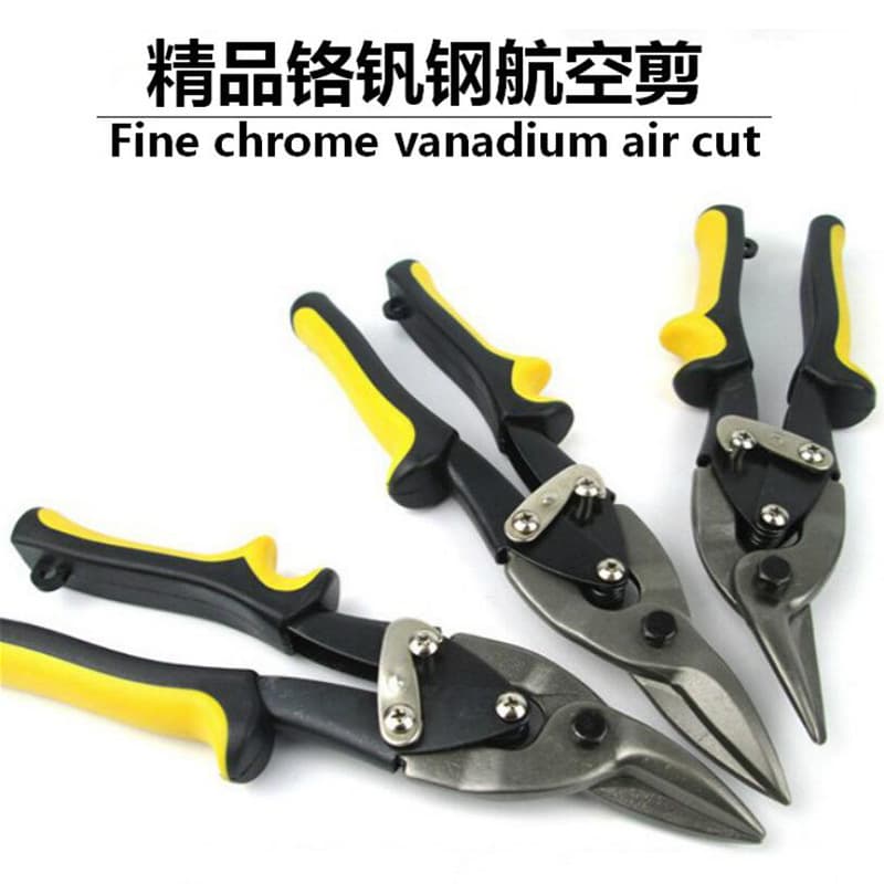 Supply tin snips galvanized tin scissors straight edge left/right curved blade serrated aviation snips copper shears 10-inch