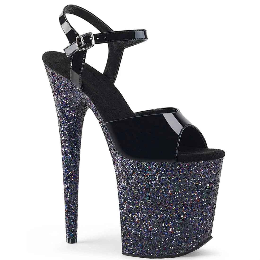 20cm Black Glitter Waterproof Platform Stiletto Heels / High Heel Pole Dance Model Runway Shoes