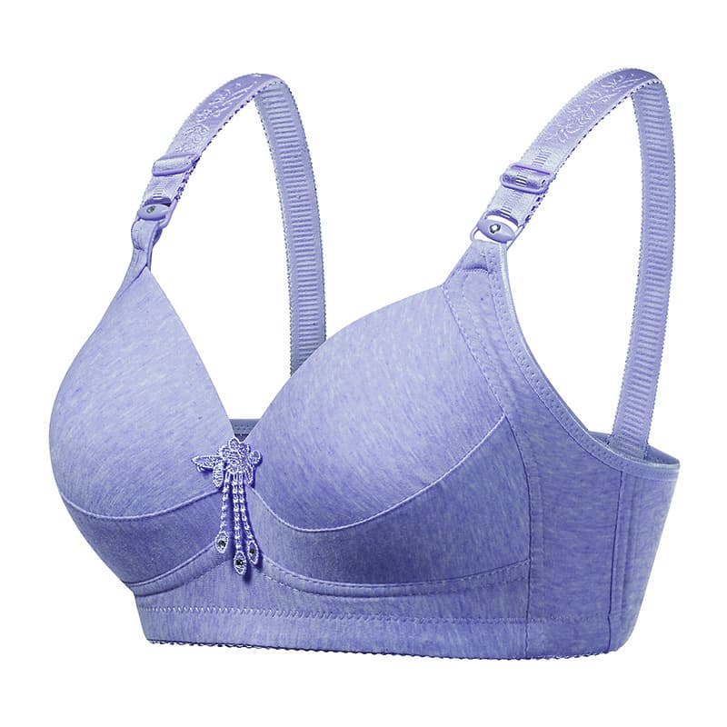 New Plus Size Wire-Free Bra for Middle-Aged and Elderly Women, Cotton Comfort Sports Bra, Mother's Underwear, Factory Direct