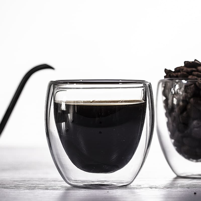 Heat-resistant Glass Milk Tea Cup, Double-Walled Anti-Scald Kung Fu Tea Cup, Double-Layer Tasting Cup, Handmade Glass Small Coffee Cup