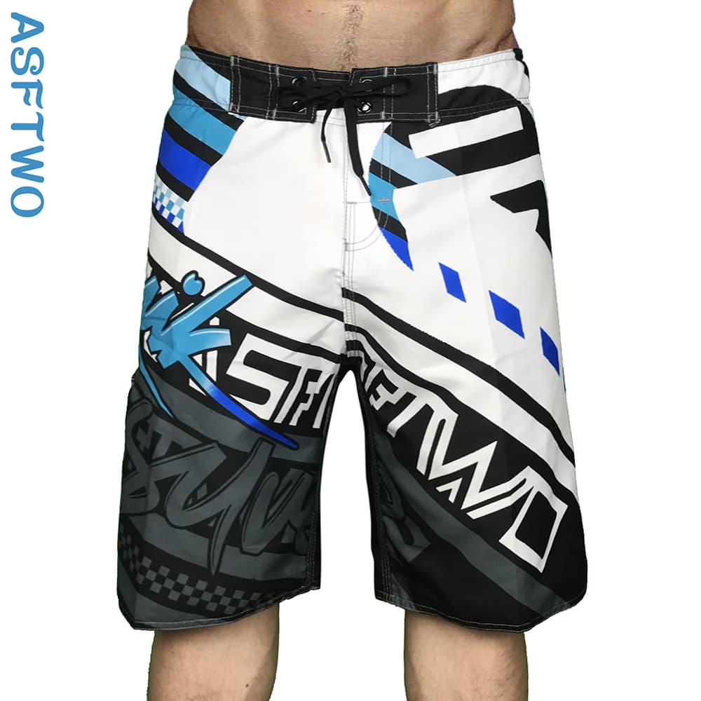 Men's Surfing Shorts Fleece Brushed Peach Skin Quick Dry Sportswear Five-Quarter Beach Pants Casual Striped Polyester Shorts