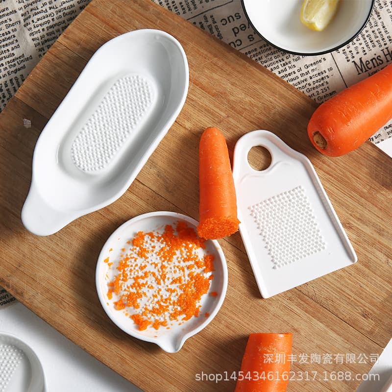 Ceramic Household Garlic and Ginger Grinder, Manual Baby Food Masher for Carrot Puree and Ginger Paste