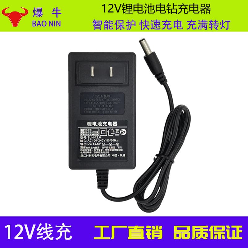 12V electric drill charger 18650 lithium battery charger 207 line charge DC12V smart charger manufacturer wholesale