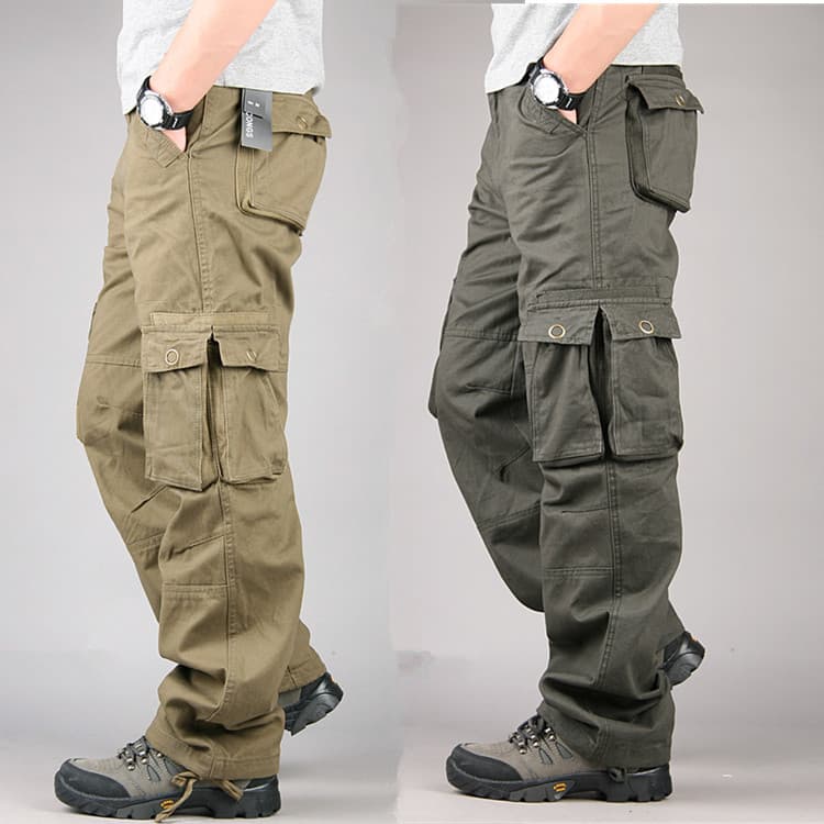 New Thick Webbing Casual Pants Cotton Loose Plus Size Cargo Pants Men's Comfortable