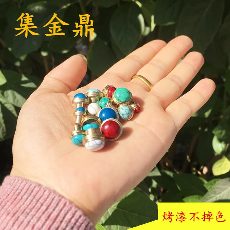 Brass Gourd Accessories, Hand-Twisted Gourd Ornaments, Snuff Bottle Inlay Fittings, Gourd Copper Mouth Cover, Inside-Painted Snuff Bottle Lid