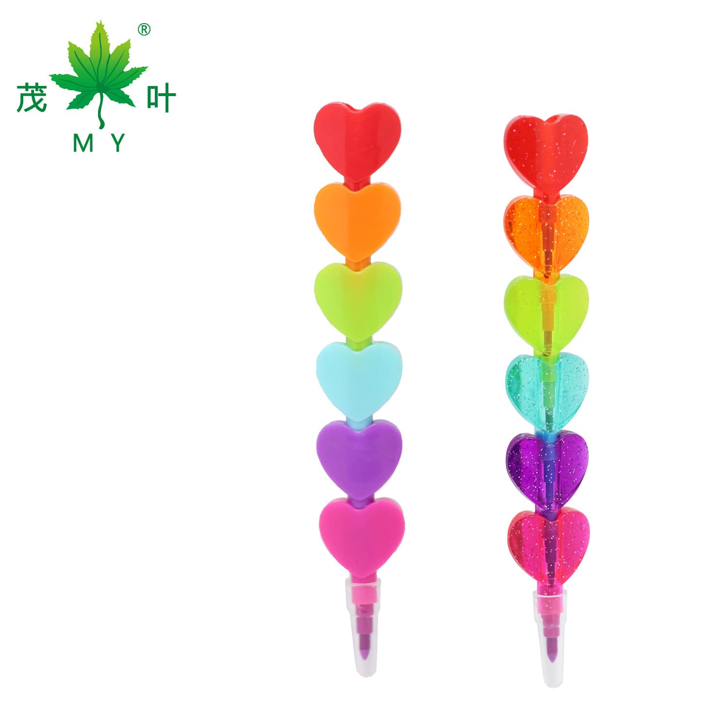 5-Section Heart Pencil Crayon MYS01 Multi-Segment Heart Cartoon Pen Funny Expression Pencil