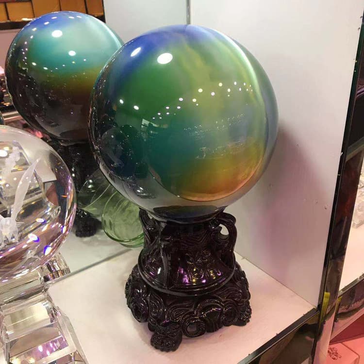 ♔ Manufacturer Wholesale - Multicolor Cat's Eye Ball Ornament, Living Room Decor, Hand Play Ball, Cat's Eye Stone Crystal Ball Feng Shui Ball
