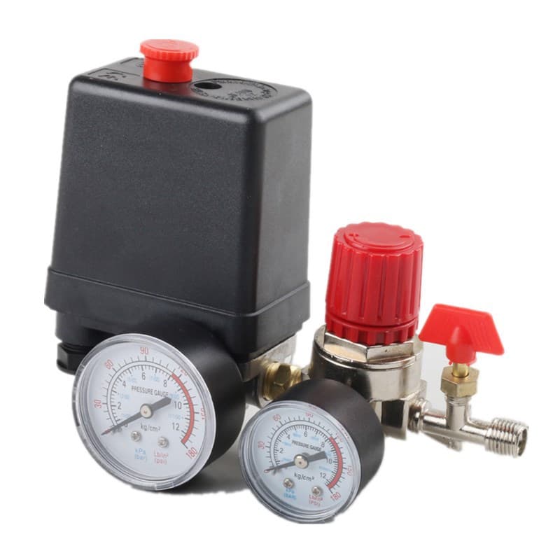 Air pump switch controller assembly four-hole pressure regulating valve, Fengli style air compressor pressure regulating outlet assembly, pressure switch.