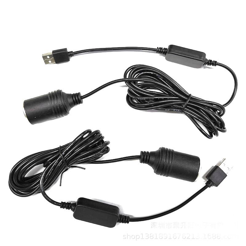 [Direct] 5V to 12V Cigarette Lighter Socket USB Boost Cable Car Cigarette Lighter Socket 12V Boost Cable