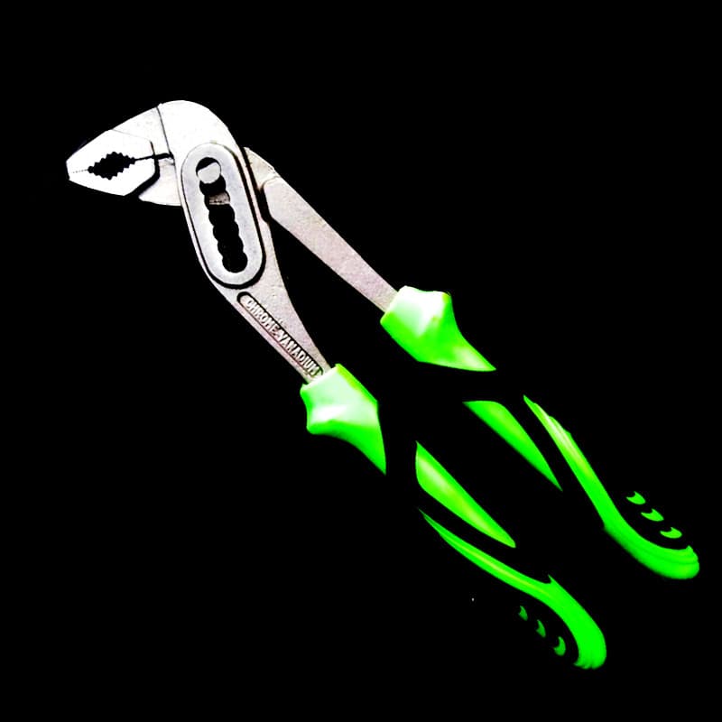 10-inch D4 model high-carbon steel blackened nickel-plated pump pliers, dual-color sleeve handle water pipe wrench for set use.