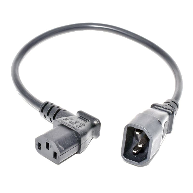 L-shaped male and female extension cord with 90-degree left and right bends C13C14 hoe male PDU main cabinet power cord