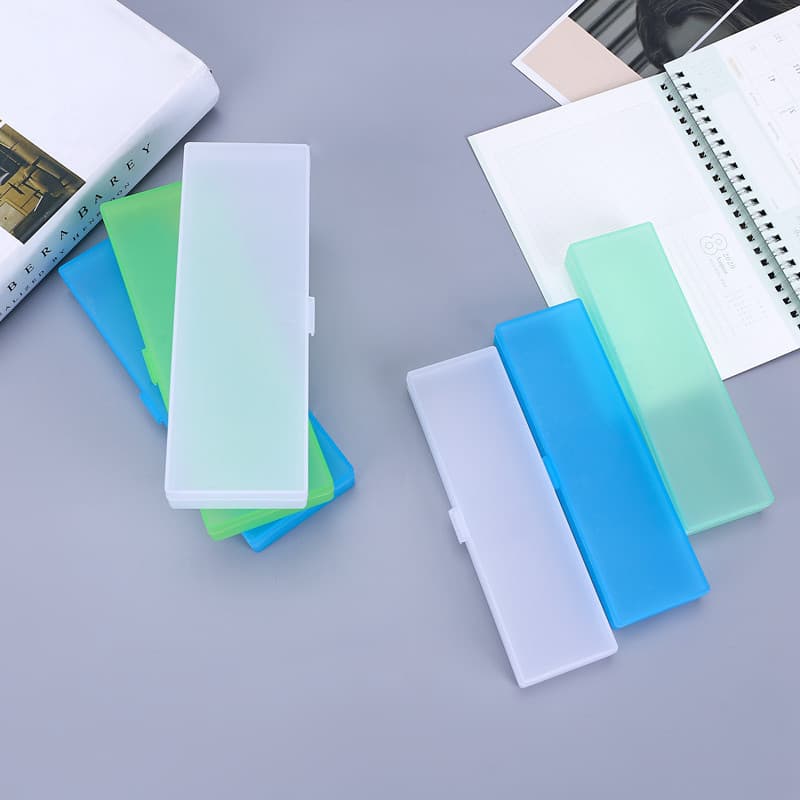 Multifunctional Black Creative Pencil Case, Semi-Transparent Frosted Box for Student Storage, PP Plastic Parts Organizer