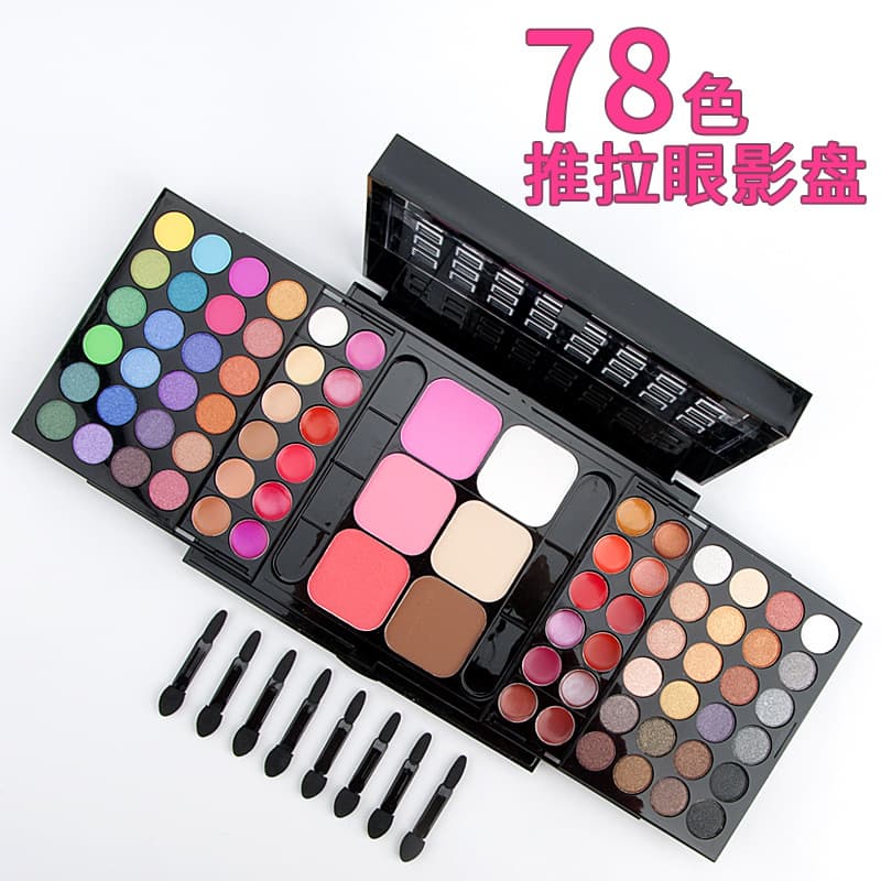 78-Color Makeup Set Eyeshadow Blush Lipstick Combination Highlighting Powder Lipstick Eyeshadow Palette Set Festive Style