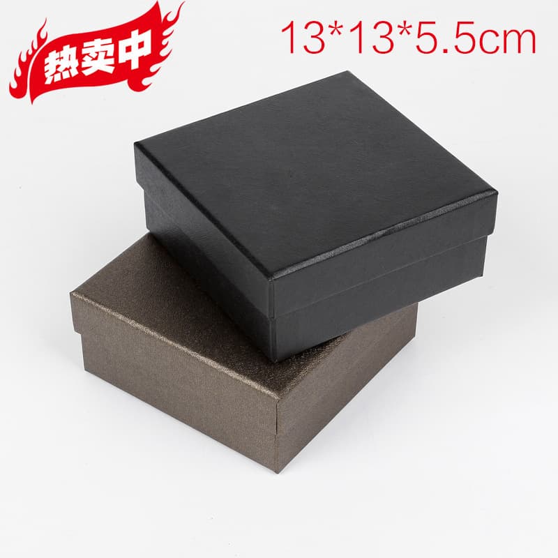 Black Square Jewelry Gift Box Leather Belt Packaging Box Square Decorative Accessories Small Box Gift Box Customizable Logo