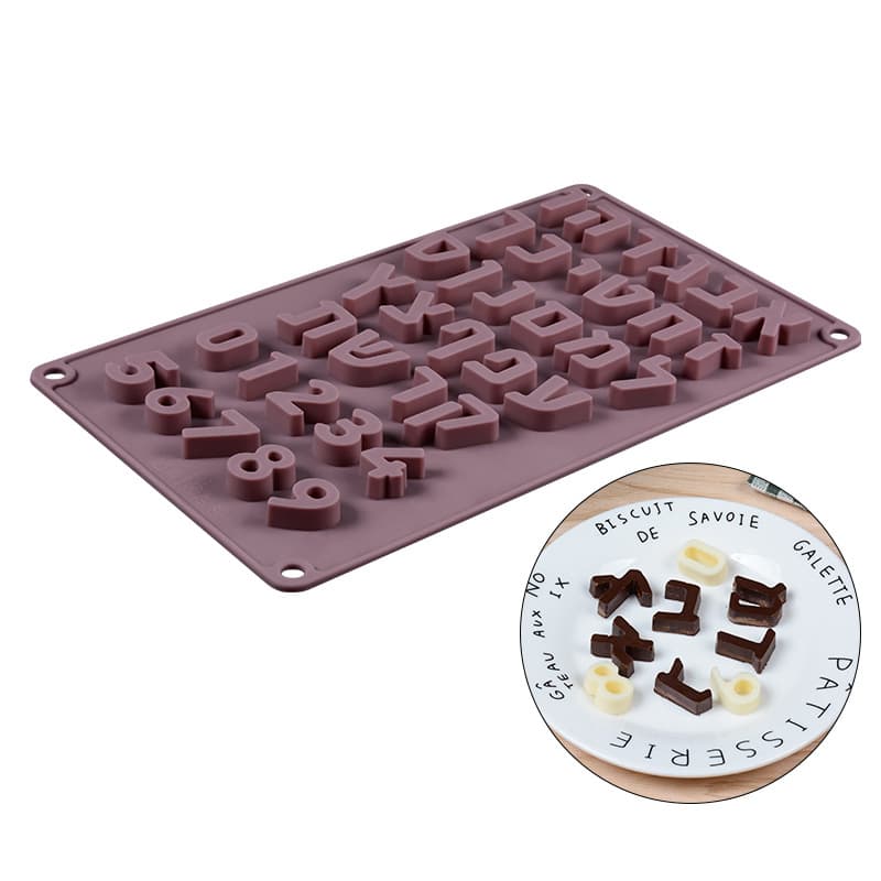 Silicone Baking Mold Chocolate Cookie Cake Letter Number Pattern Kitchen Utensils Multicolor Size 28.7*17*0.7CM