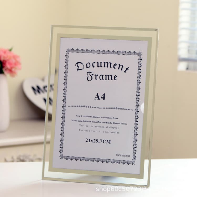 Crystal glass photo frame 6 inches 7 inches 8 inches 10 inches A4 certificate frame photo studio supplies table blind box blind box photo frame