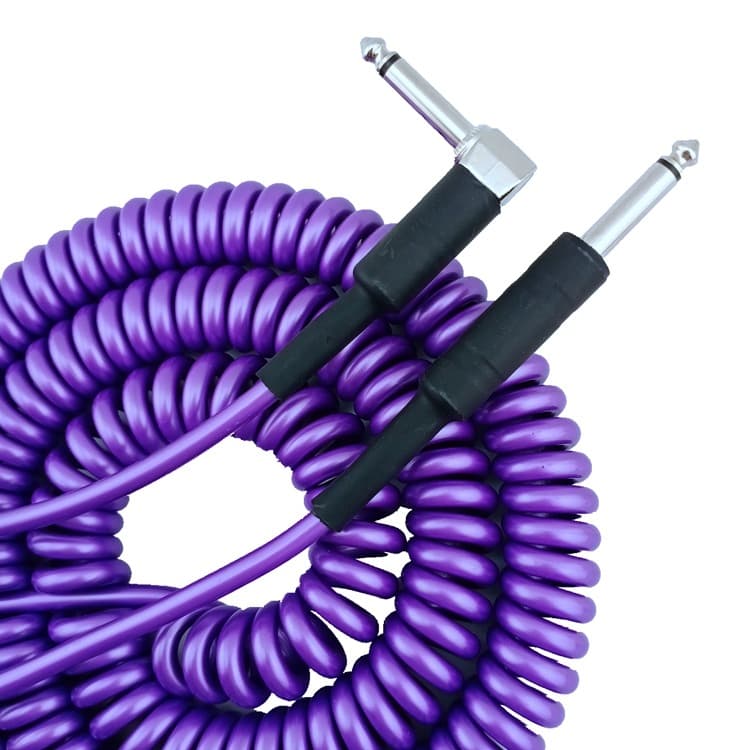 Source factory direct sales 6m/9m straight to bend guitar spring wire electric guitar bass speaker retractable cable