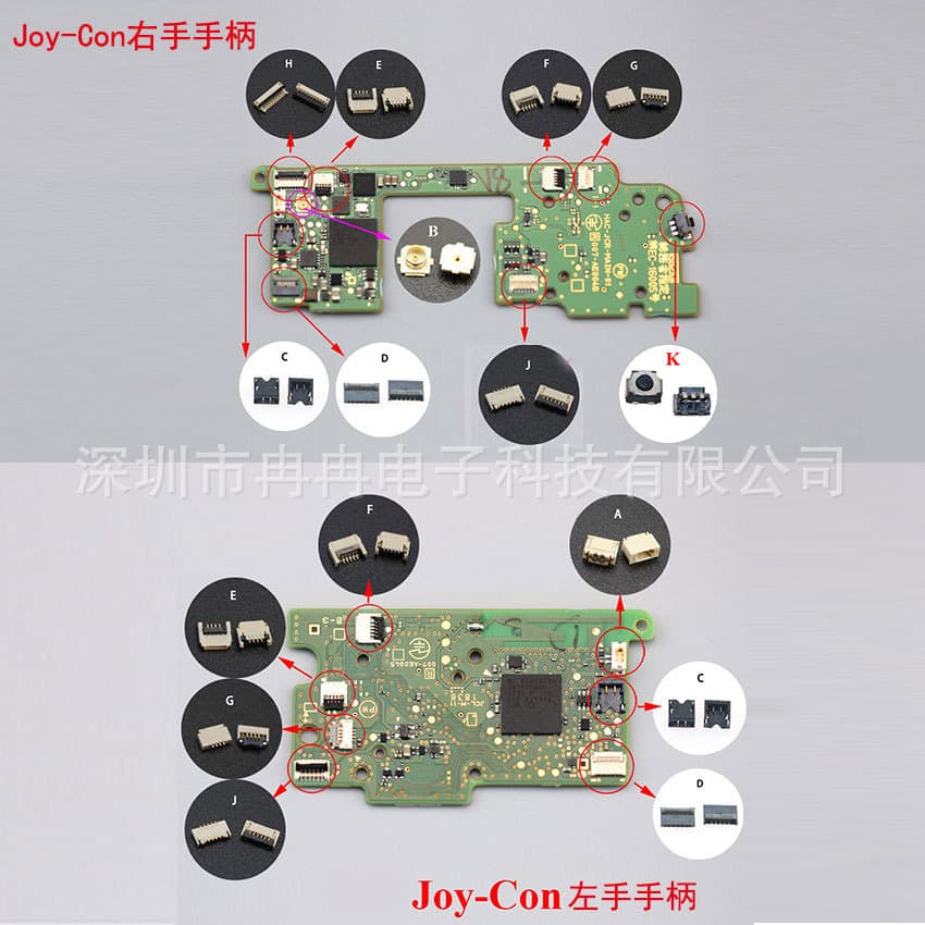 Replacement Joy-Con Left/Right Controller Mainboard Parts for NS Controller Repair, Button Board Repair Parts