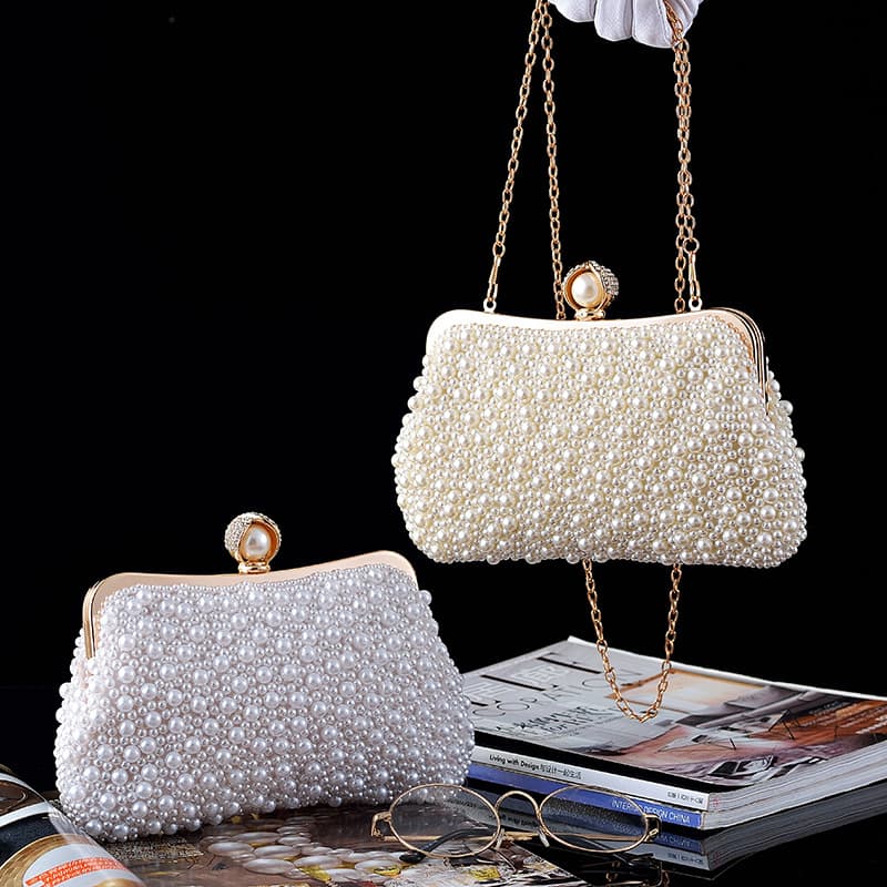 New Lady-Style Pearl Evening Bag Dress Bag Crossbody Small Bag Clutch Bag Cheongsam Handbag Women's Bag