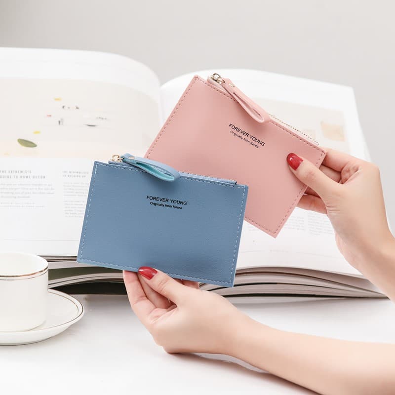 2023 New Korean Wallet Women's Short Thin Simple Wallet Women's Zipper Coin Purse Women's Card Holder Portable Factory