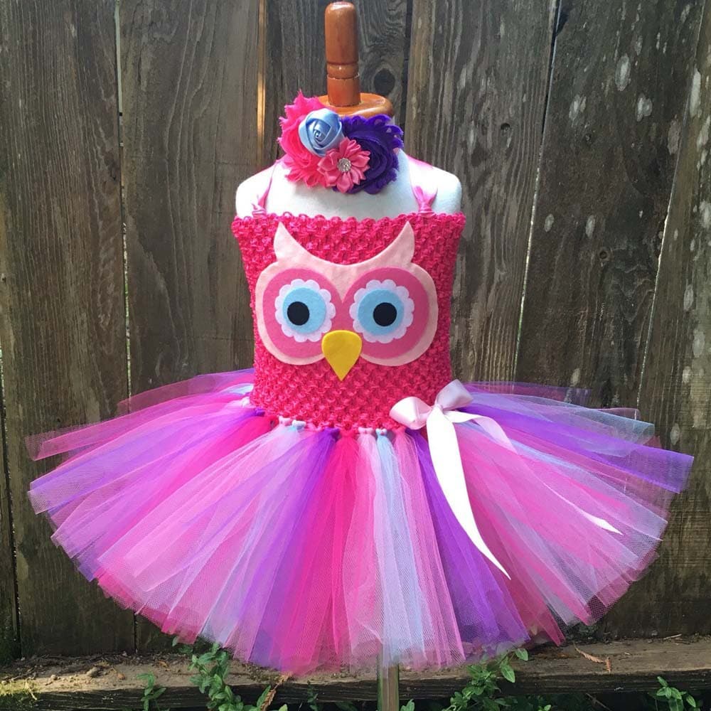 European and American Cross-border Girls' Dress Cartoon Owl Tutu Dress Children's Costume Role-Play