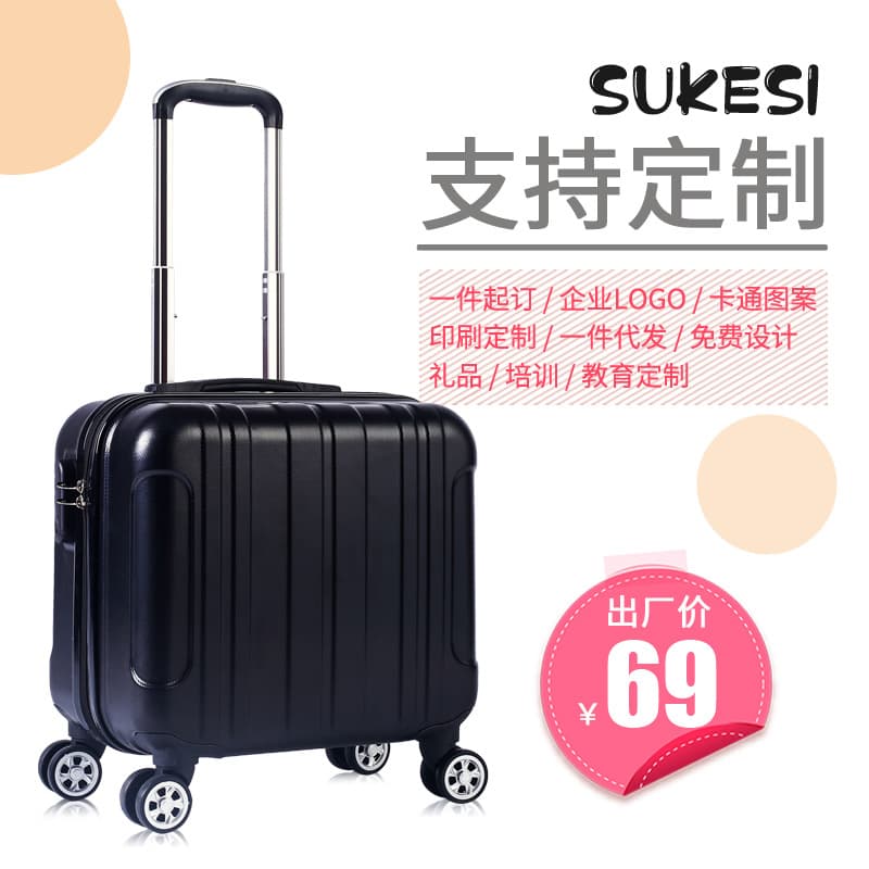 Small Suitcase Gift Trolley Case 18-Inch Spinner Wheel Carry-On Luggage Small Kids Travel Case with Lock