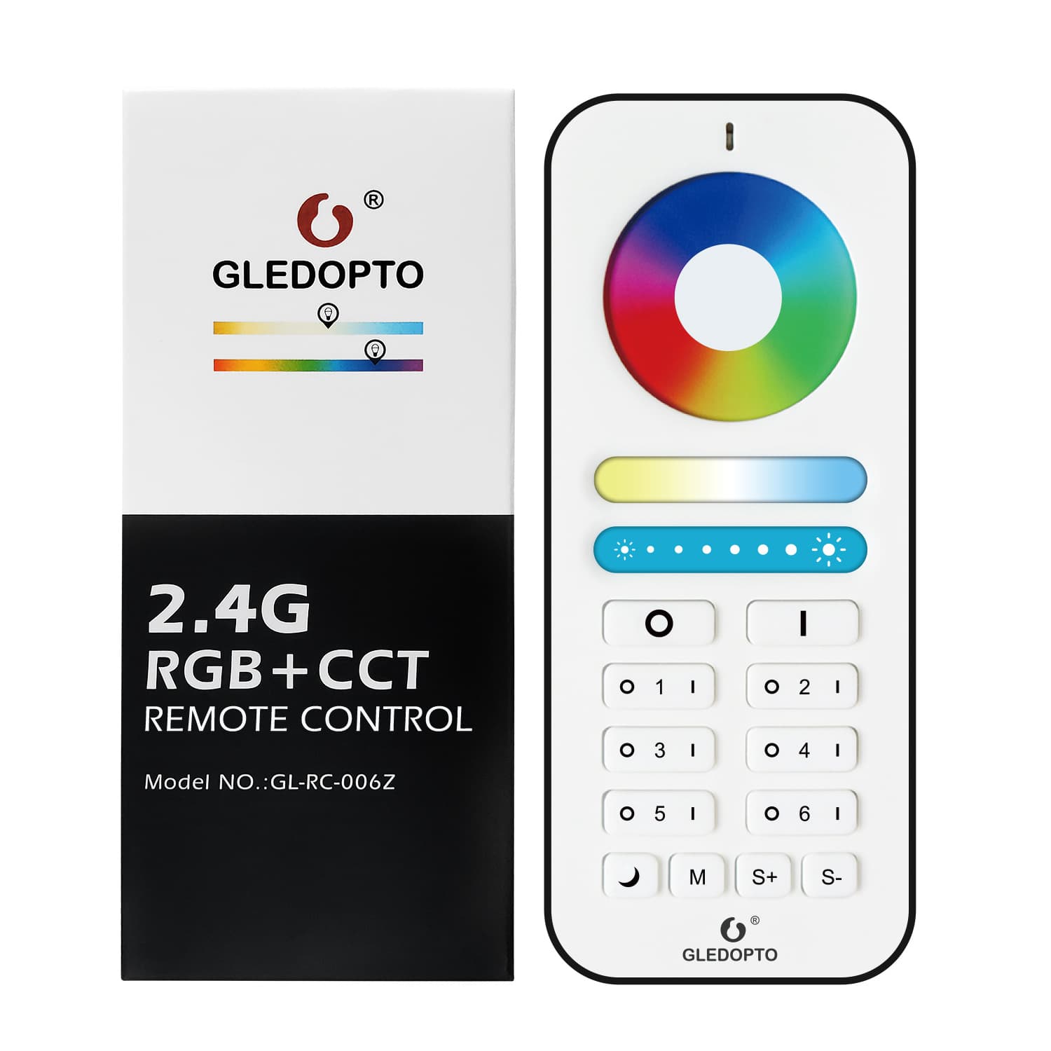 GLEDOPTO Pro 6-Group RGB Remote, 2.4G RF Signal Transmission, Compatible with Pro Series