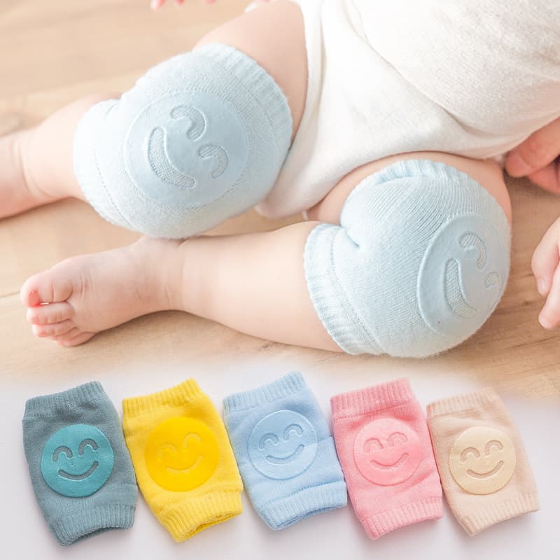 2025 summer loop baby sock covers, elbow protection walking crawling knee pads, infant children's knee protectors, smiley face knee pads