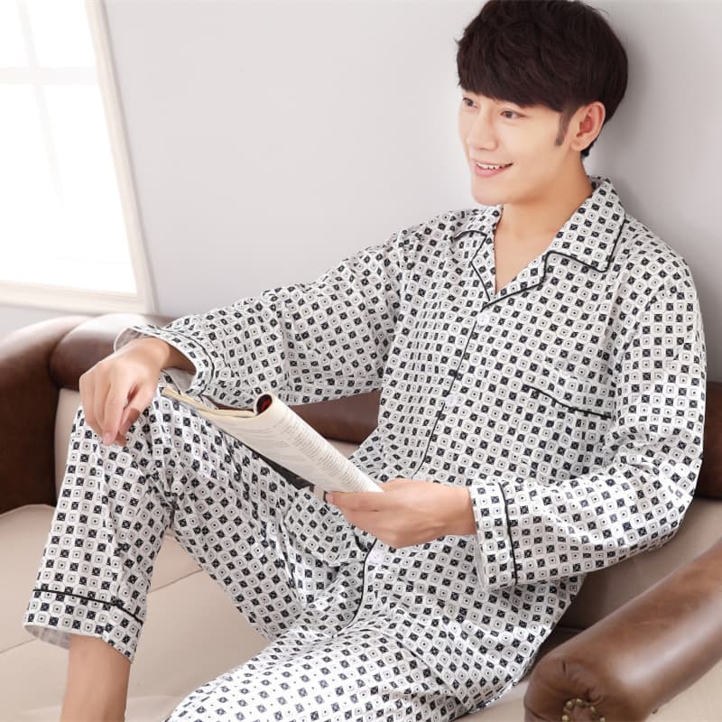 Men's Autumn Winter Sleepwear Long Sleeve Large Size Cotton Home Clothes Set Women's Spring Summer Hospital Patient Gown