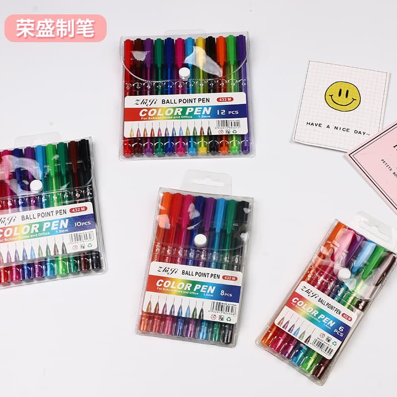 Colorful Triangular Barrel Ballpoint Pen, Simple Spray-Coated Triangular Barrel with Cap, Hotel Promotional Gift Pen