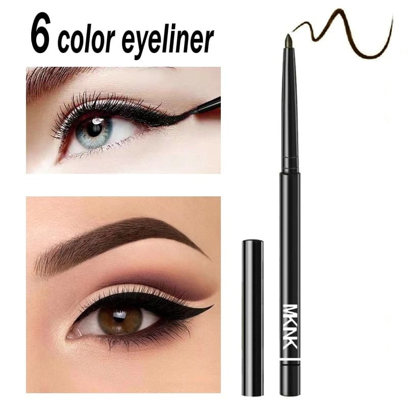 Amazon Hot Selling MKNK Automatic Eyeliner Gel Pencil Dual-Use Under-Eye Brightener Pen Eyebrow Pencil Makeup Pen Eyeliner