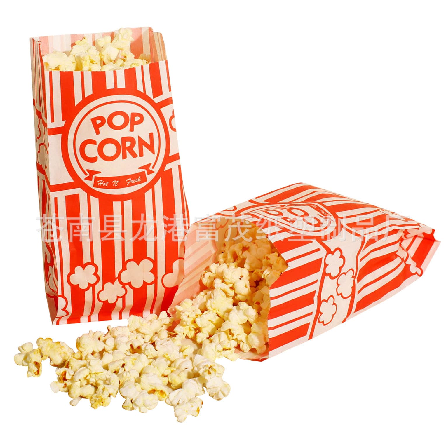 Cross-border popcorn paper bag pop greaseproof paper material food bag high and low mouth tip bottom bag packaging bag
